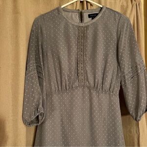 Roolee Dusty Blue Dotted Swiss Dress